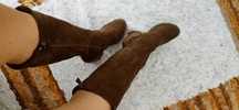 Botas castanhas altas