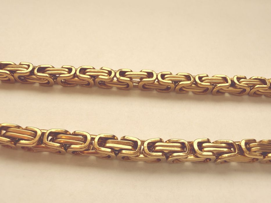 Łańcuszek złoty królewski splot ze stali szlachetnej/nierdzewnej 60cm