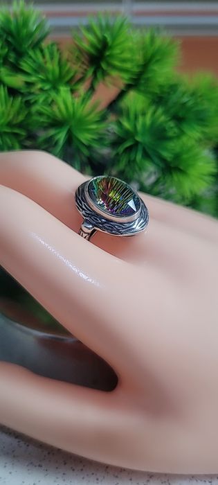 Srebrny pierścionek 925 z topazem