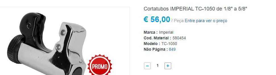 Cortatubos IMPERIAL TC-1050 de 1/8" a 5/8"
