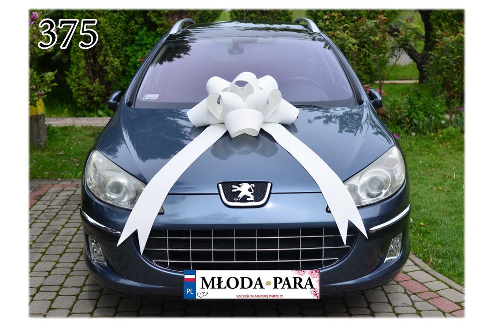 Mocowana na przyssawkach-Kokarda XXL na Samochód- Prezent weselny