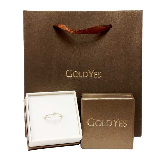 Złoty pierścionek z cyrkonią próby złota 585