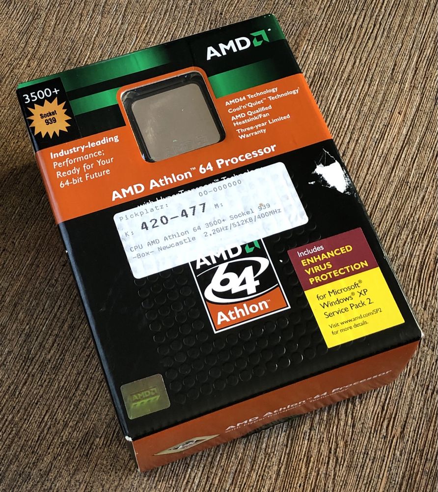 UNIKAT! Fabrycznie nowy procesor AMD Athlon 64 3500+ 939 2,2 GHz 400