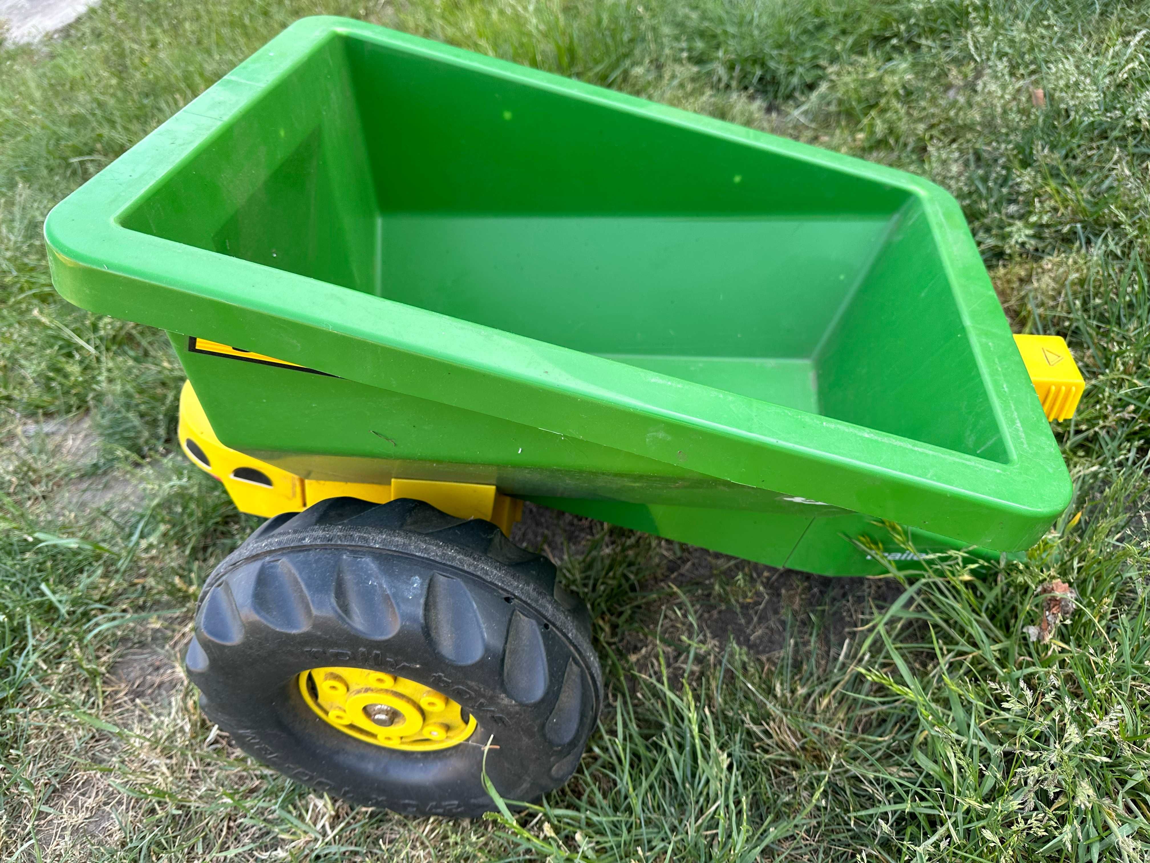 Ciągnik John Deere na akumulator +przyczepa +siewnik +ławdowacz