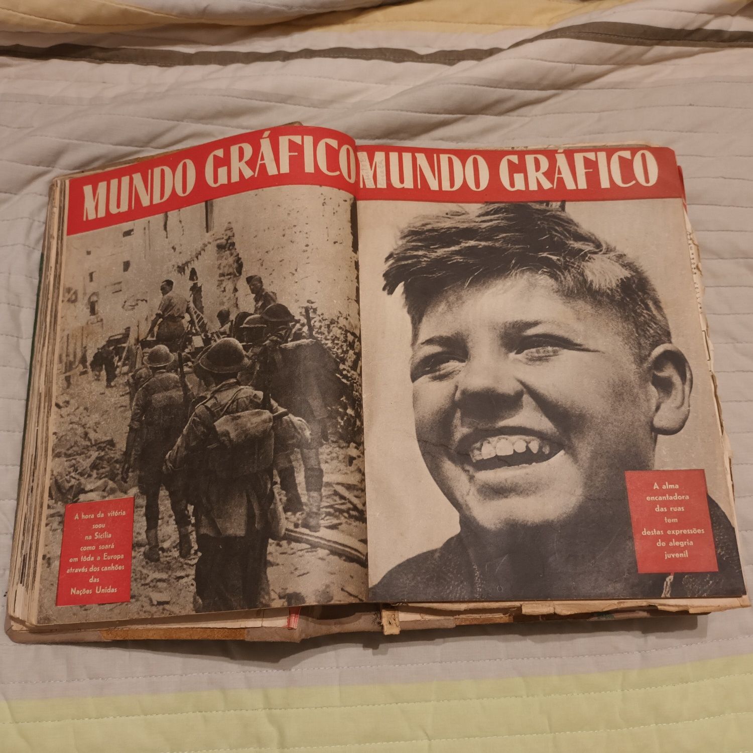 2 encadernações revistas MUNDO GRÁFICO anos 40 com faltas ou falhas
