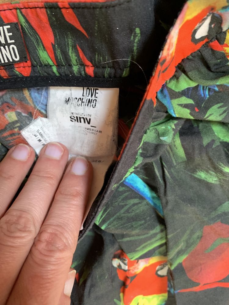 Spodnica papugi kwiaty love moschino m cudo