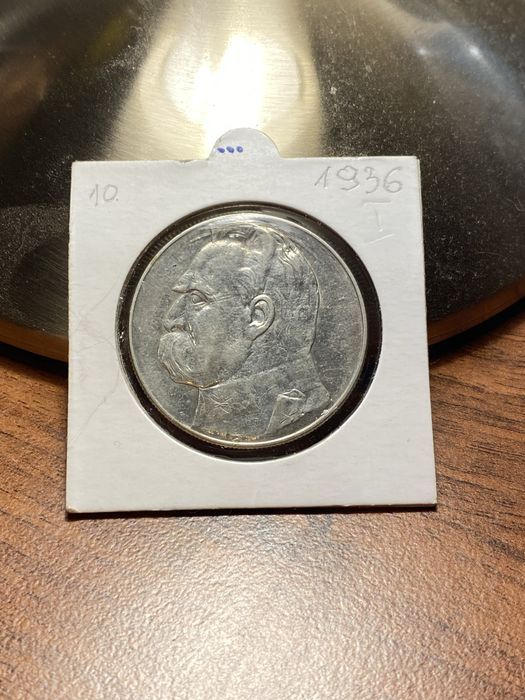 Srebrna moneta 10zł z wizerunkiem Józefa Piłsudskiego 1936