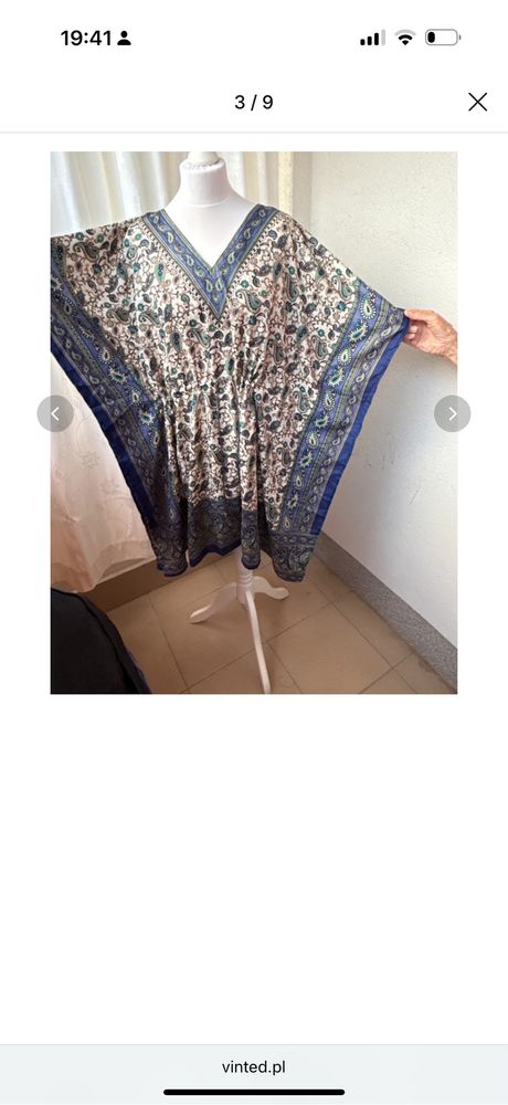 Tunika 100% wiskoza wiazana w pasie one size boho chic