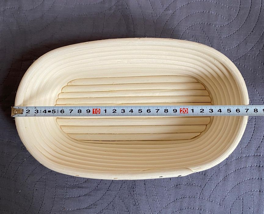 Koszyk rattanowy podłużny do rozrostu chleba z pokrowcem