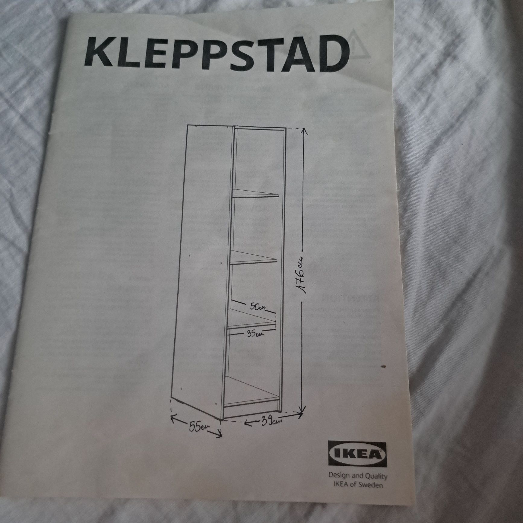 Regał ścienny biały Kleppstad 176/39/55 Ikea