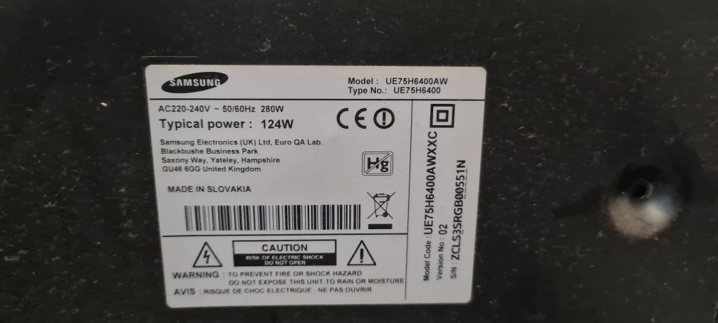 Smart tv UE75H6400AW