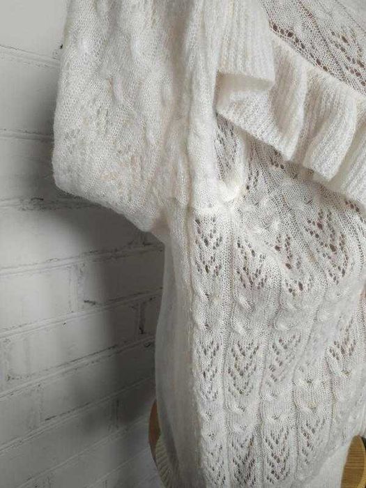 Италия! р.52 новый паутинка ажурный свитер в составе шерсть