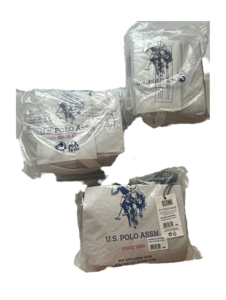 Оригінал сумочки сумка  US POLO ASSN бежева і чорна
