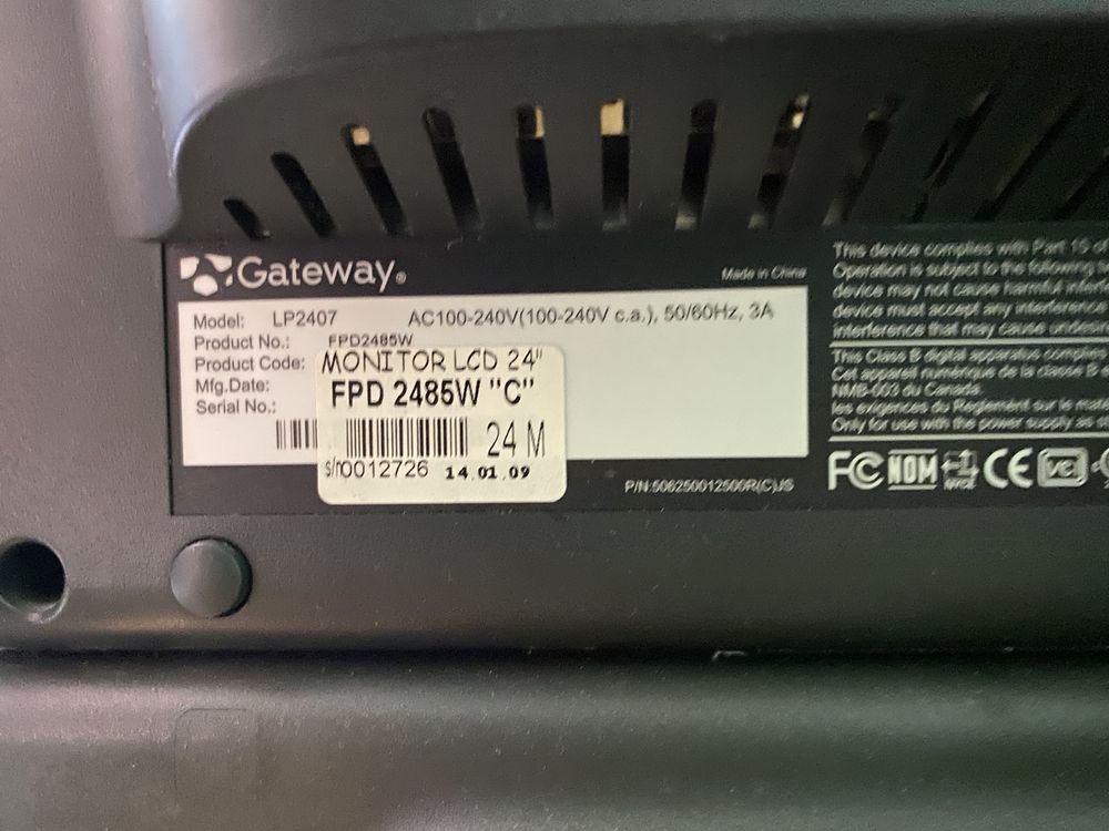 Monitor Gateway LP2407 24”