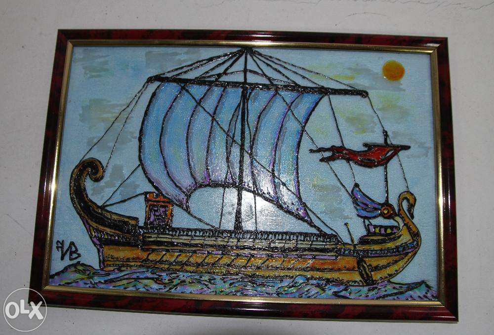 Витраж на морскую тематику