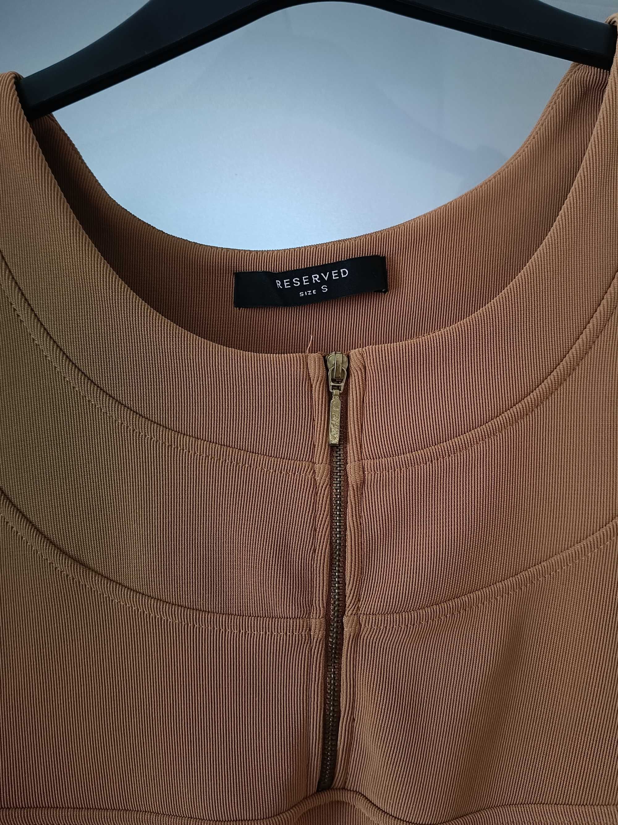 Karmelowa sukienka mini