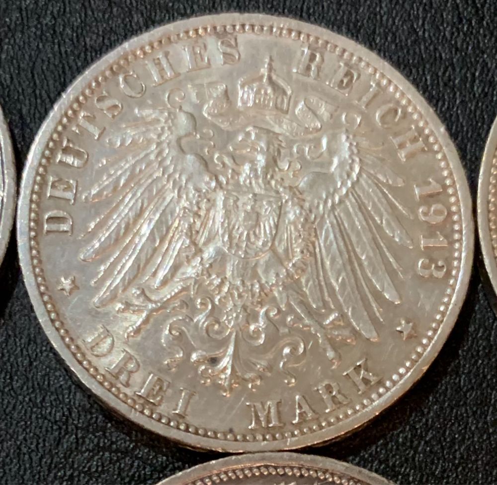3 марки 1913 року Пруссії, срібло