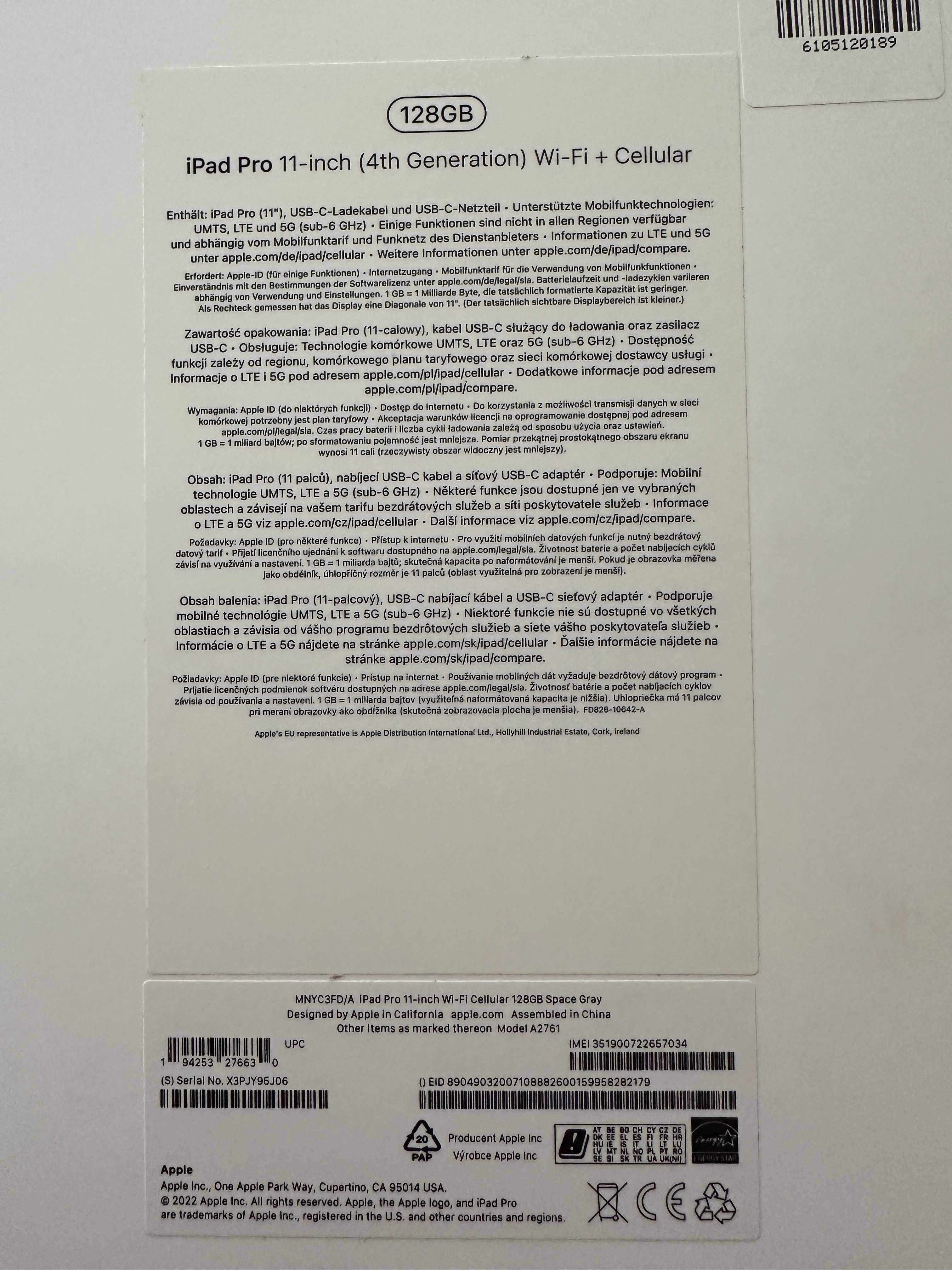 Ipad Apple Pro 11 M2 128 GB (4 generacja) Nowy! Okazja!
