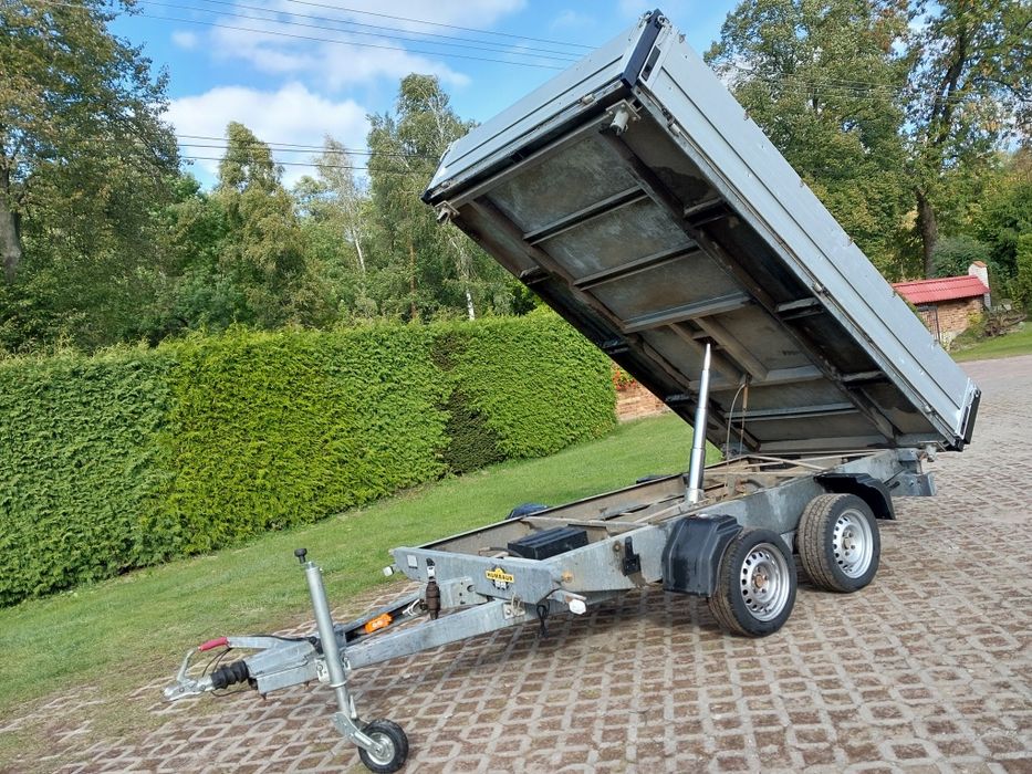 Przyczepa wywrotka kiper na 3 strony 3000kg DMC zarejestrowana