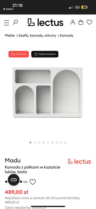 Komoda MADU ala sklum, z łukami Lectus