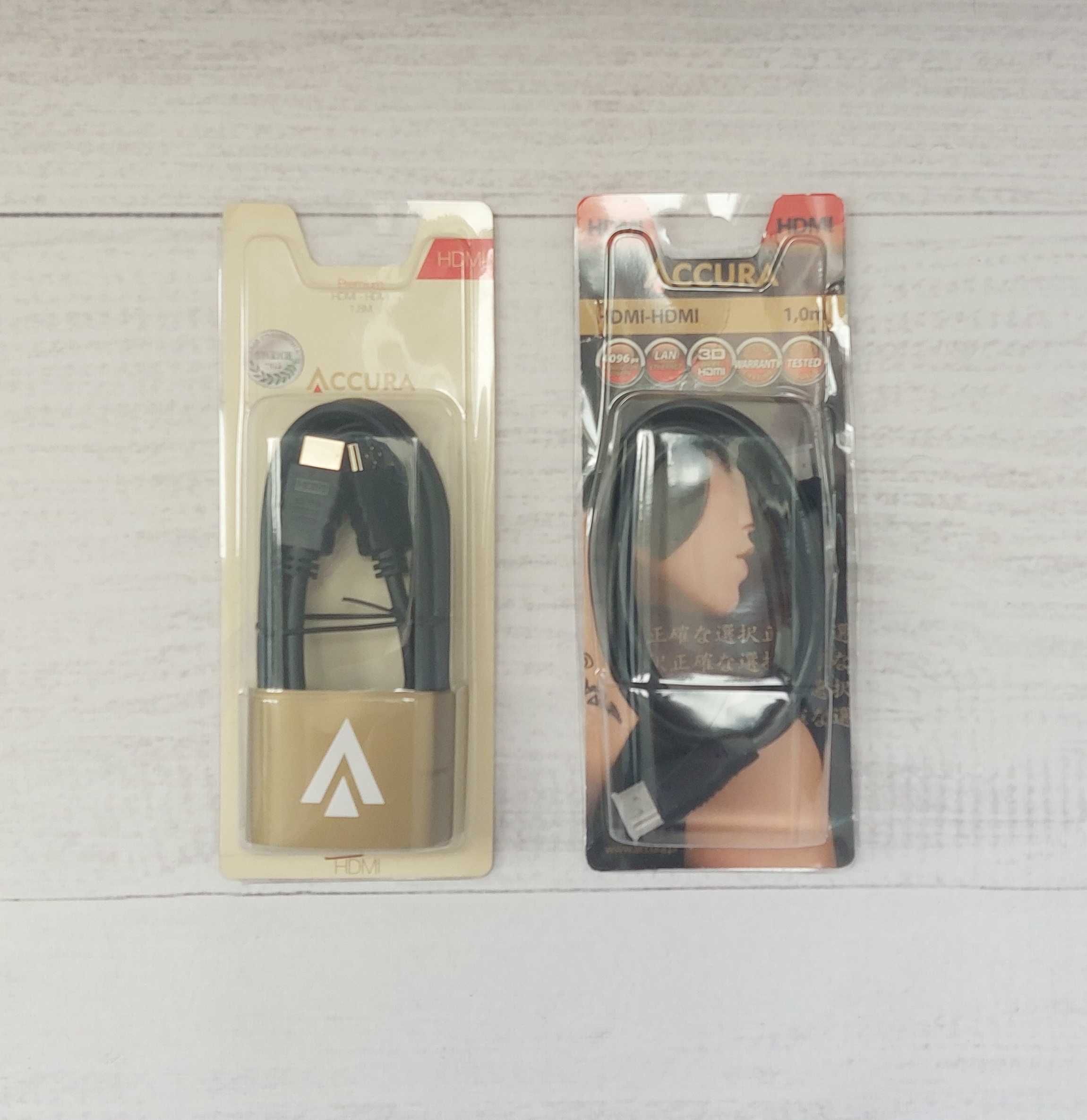 Przewód Kabel Kable HDMI - HDMI Accura 1.8m +1m Konsola dekoder 2 szt