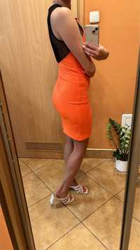Sukienka neonowy pomarańcz
