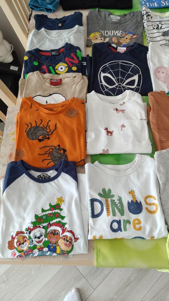 Bluzki z długim i krótkim rękawem r. 98