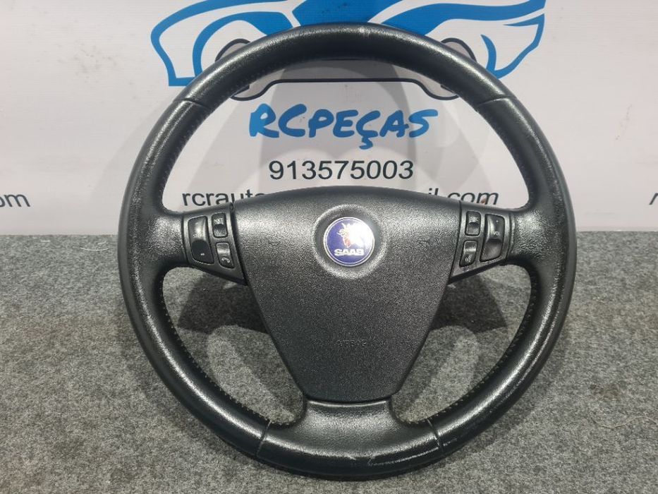 VOLANTE GUIADOR COMPLETO SAAB 93 9.3 9-3 PELE COMANDOS MULTIFUNÇÕES AIRBAG