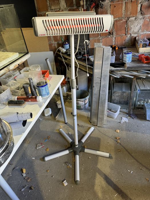 Lampa grzewcza promiennik podczerwieni 500w stojak reg. wysokosci