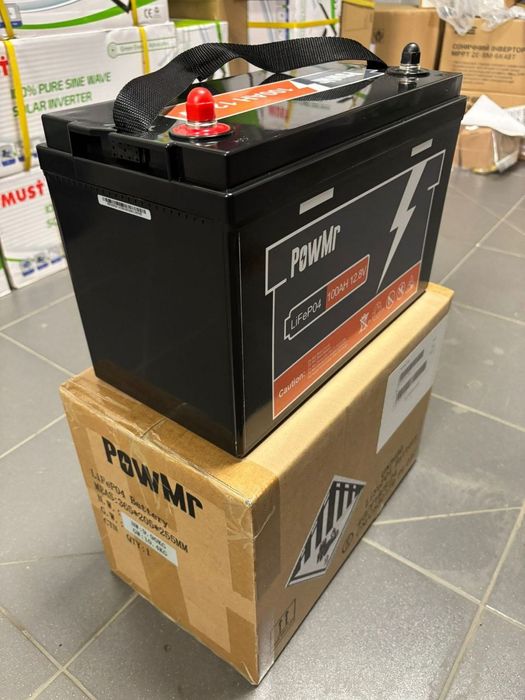 Акумулятор PowMr LiFePO4 12V 1,28кВт/г Київ, безкоштовна доставка