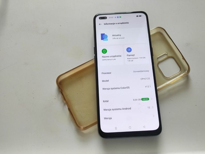 Oppo Reno4 lite 8GB  RAM,128GB pamięci,ekran bez rys, folia, etui