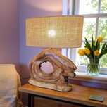 Lampa Stołowa z Orzecha Amerykańskiego 62cm - Unikatowy Design