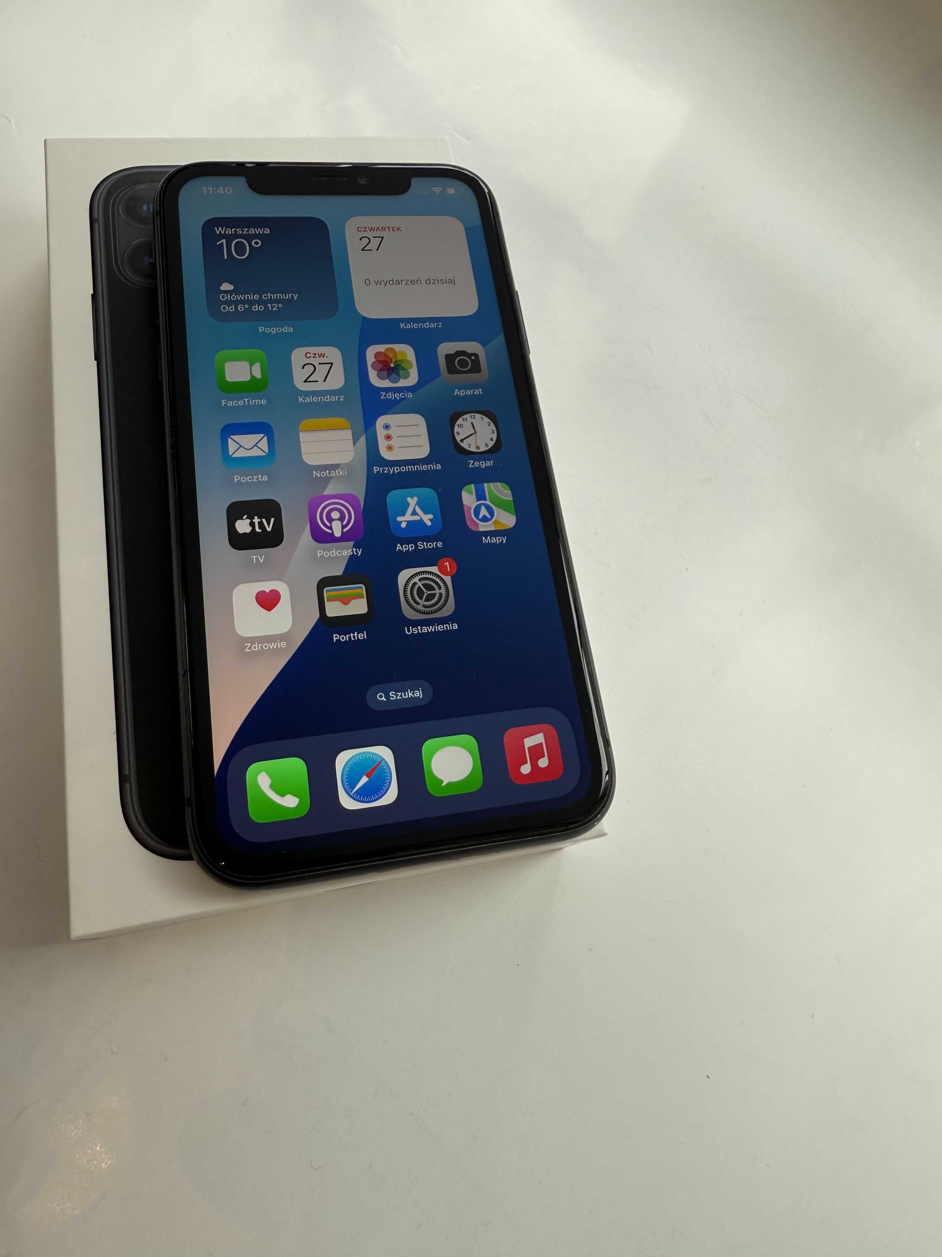 iPhone 11, Black, 64 GB, gwarancja