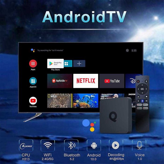 Box Android ATV Q1 2GB RAM Bluetooth Remote Control with Voice63825522595457121
