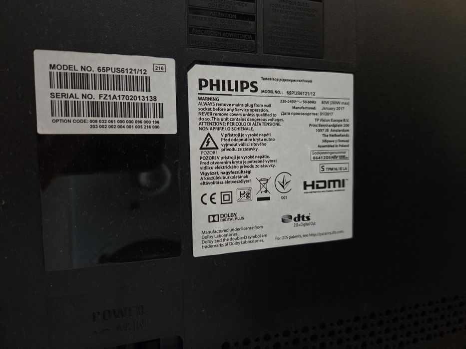 TV Phillips 65PUS6121/12