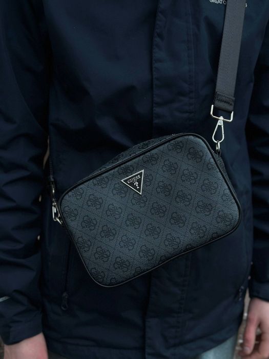 Сумки через плече Guess / Мужская барсетка гесс черная
