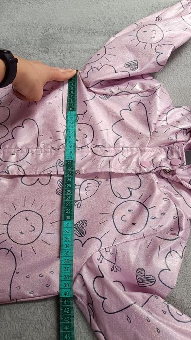 Kurtka przeciwdeszczowa dla dziewczynki, różowa, błyszcząca, pepco