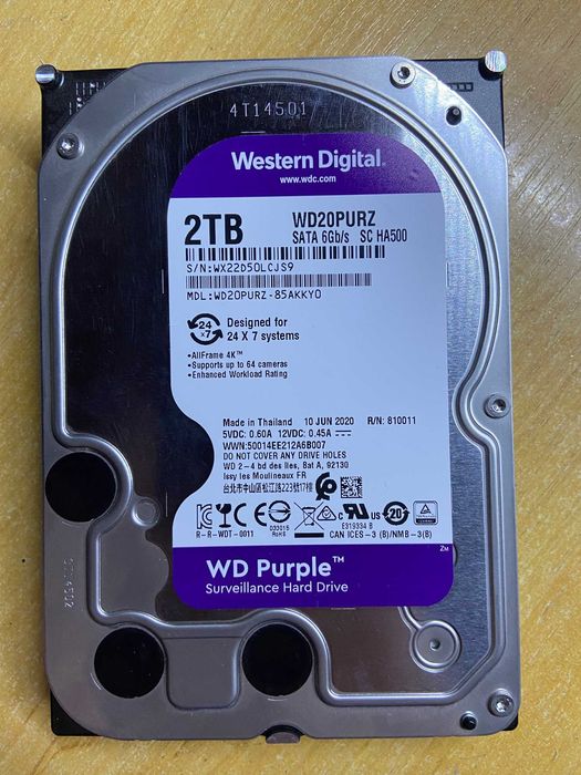 Жосткий диск WD Purple 2000Gb wd20purz