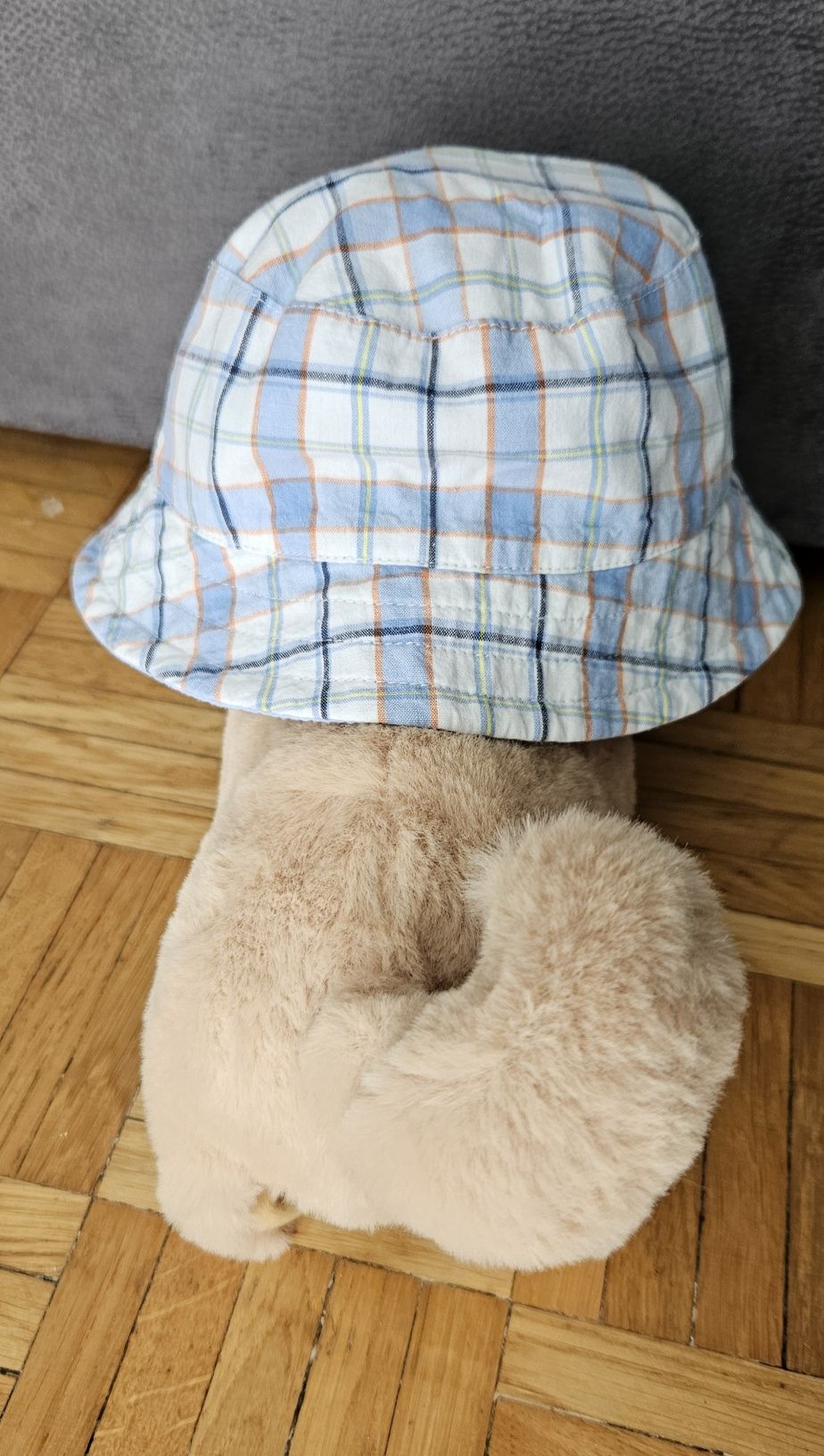 Czapka kapelusz Disney w kratke letnia dziecięca niebieska chłopięca n
