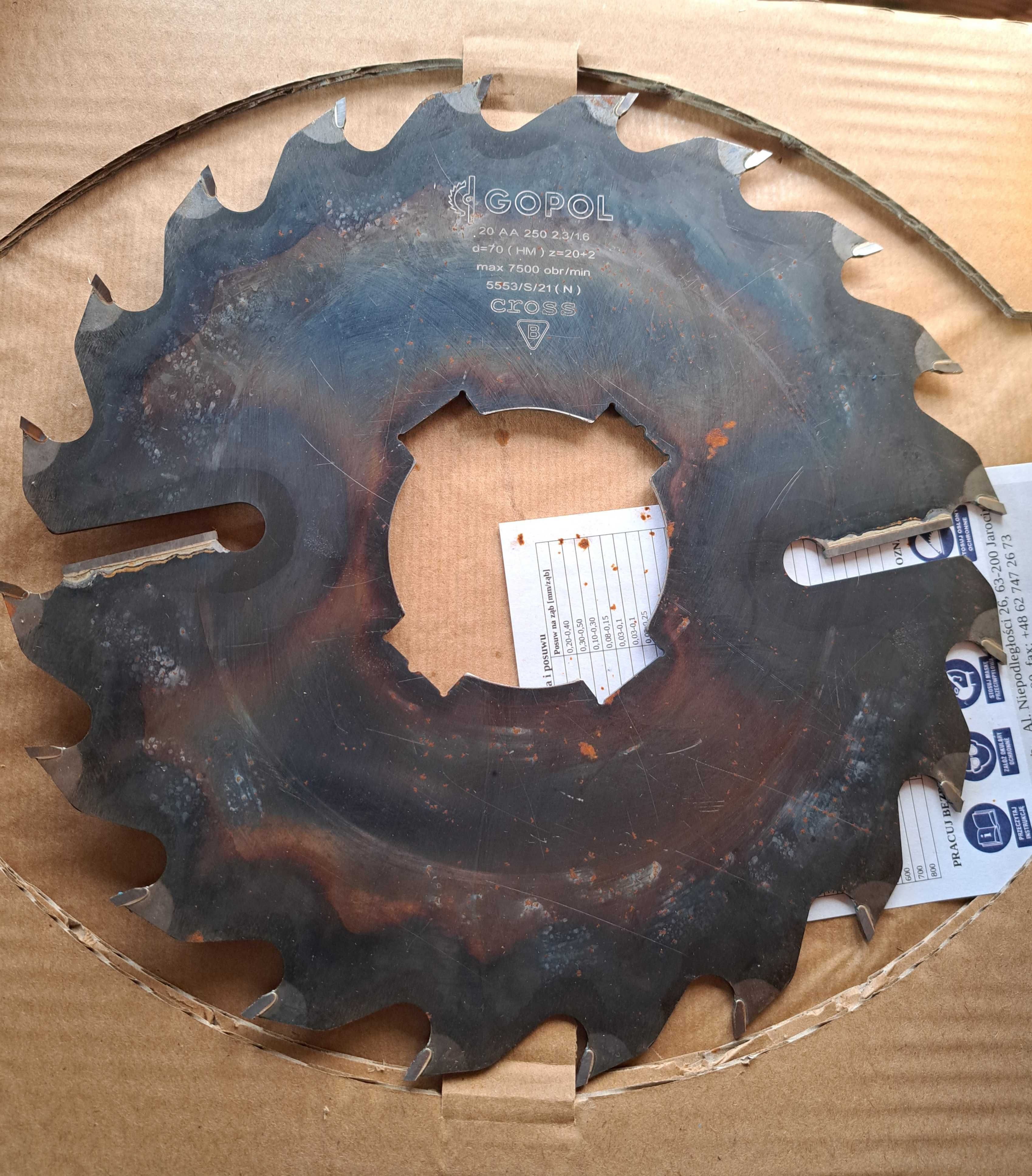 Piła tarczowa250x3,6/1,6x70 z-20+2
