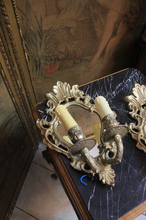 Kinkiety mosiężne z lusterkami szt.2 - Gryfino