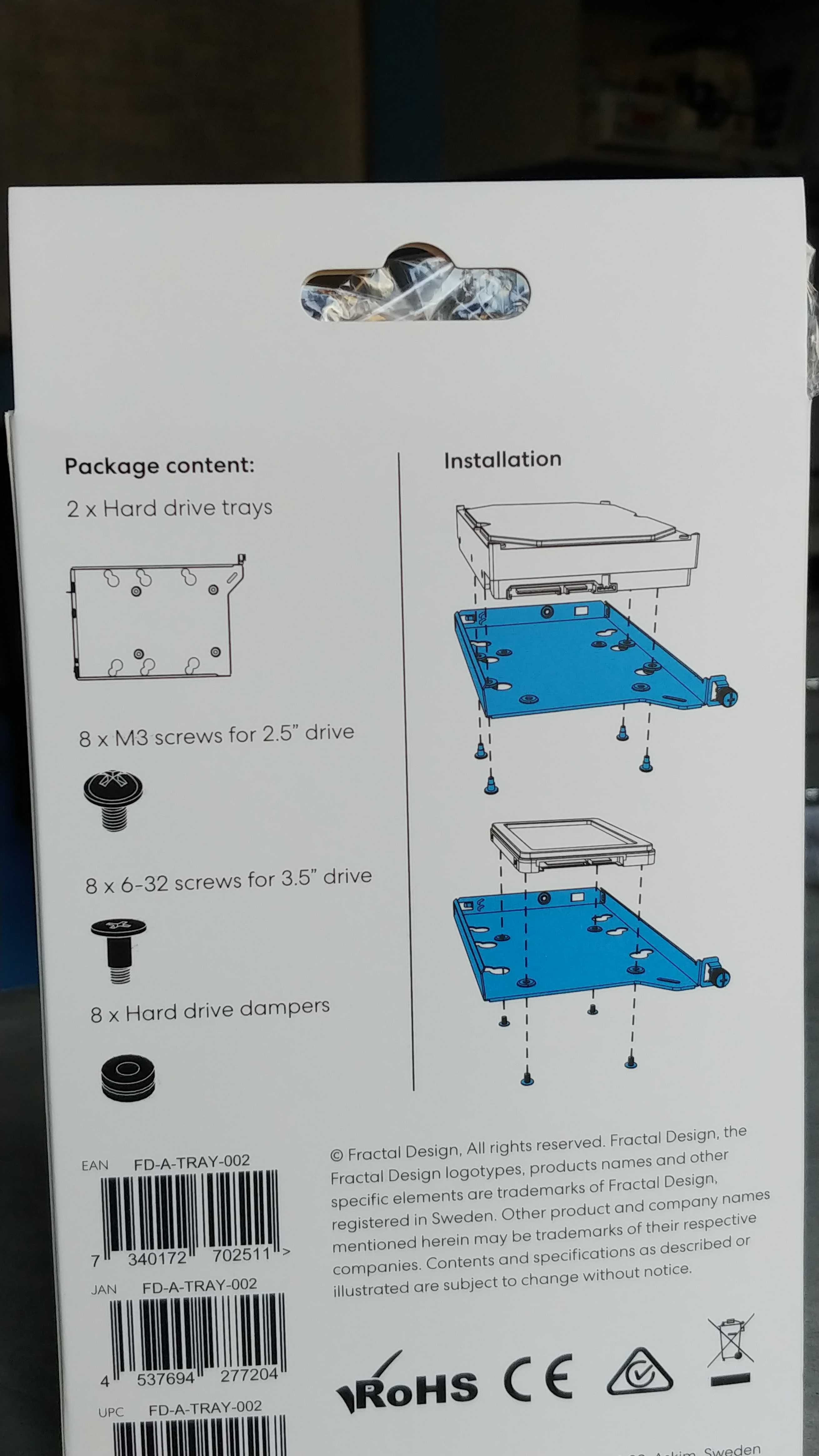 Kieszeń HDD Type B do obudowy Fractal Design - 2 nowe szt w komplecie