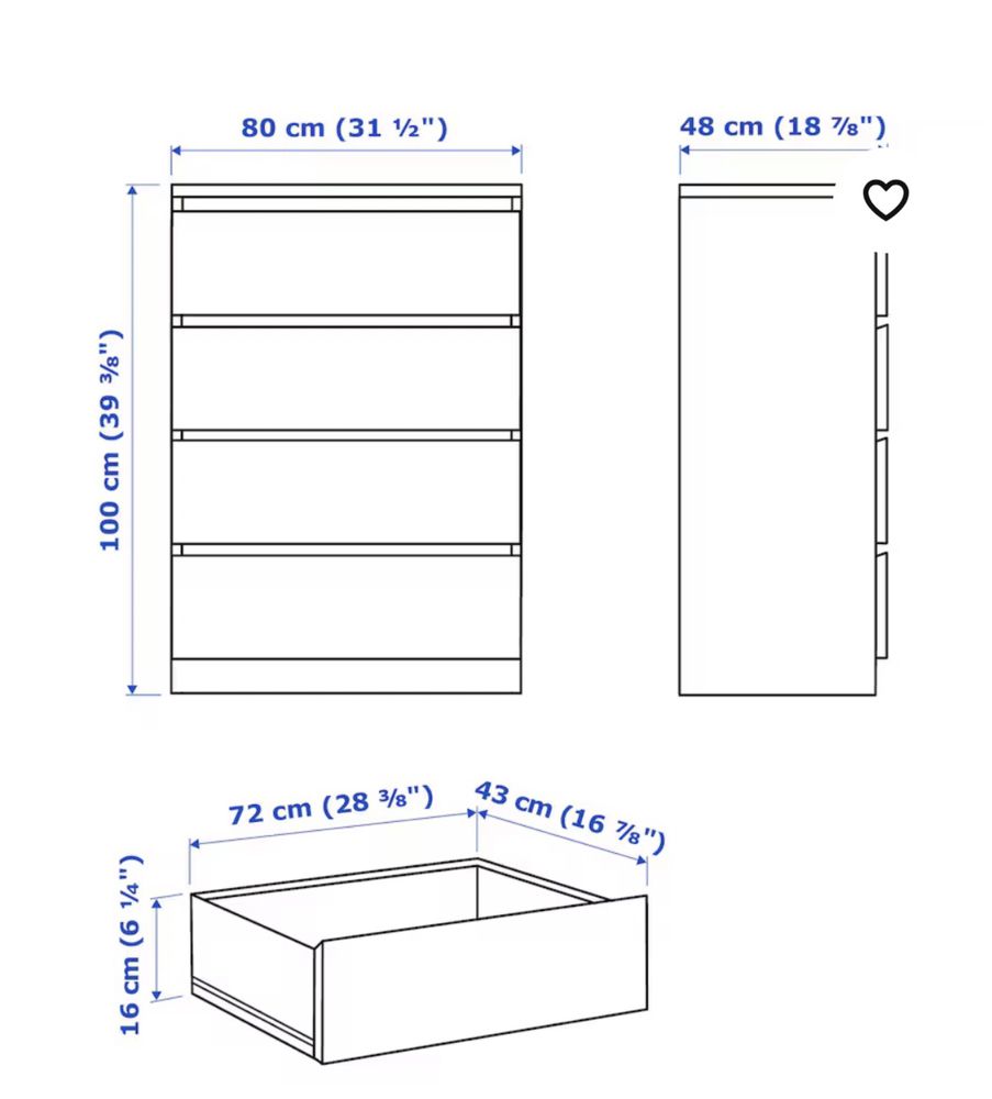 Comoda preta Ikea