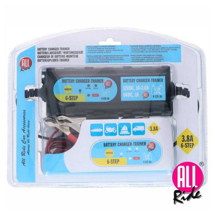 Carregador Baterias 6-12V 4-120ah 3.8A NOVO, EM STOCK