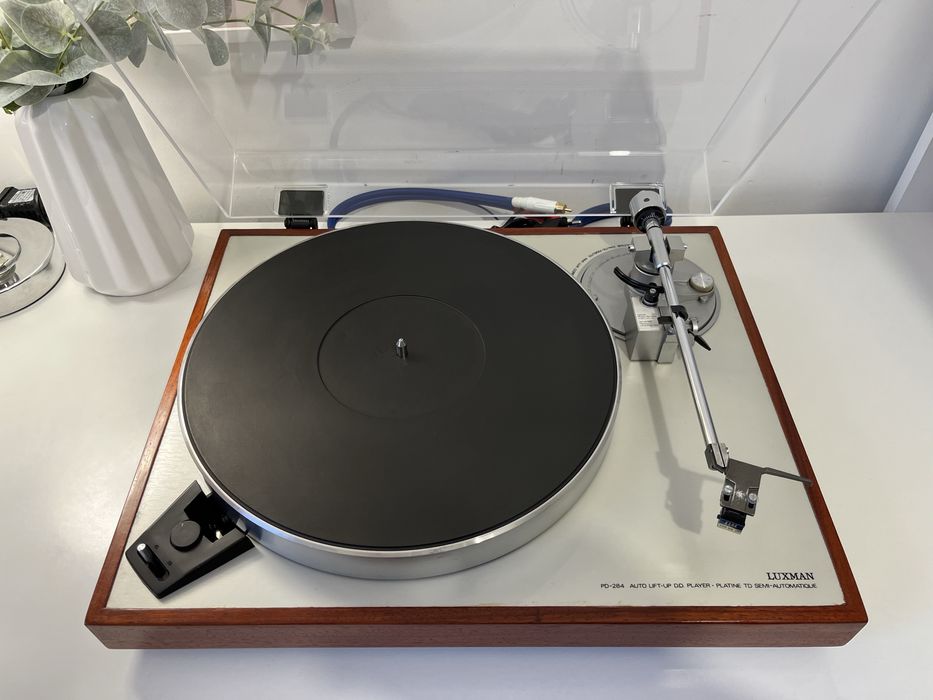 Gramofon Luxman PD 284, serwis, nowa igła, pokrywa i fornir.
