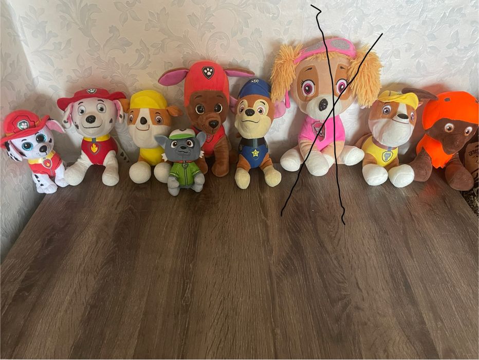 Мякі іграшки Щенячий Патруль