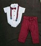 Komplet galowy, garnitur, body, spodnie muszka szelki 68  bordo
