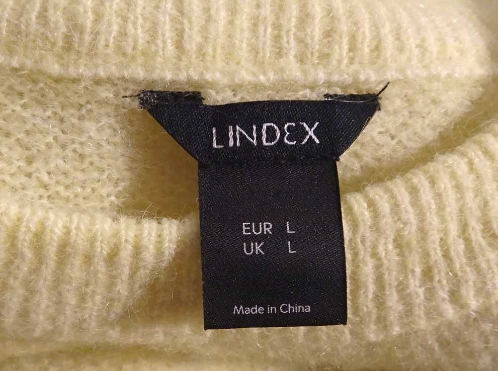 Casualowy żółty wiosenny sweter yellow 46% wełna 8% moher