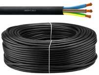 Kabel zasilający 3x1,5 OWY H05VV-F linka warsztatowy MERCOR czarny 50m