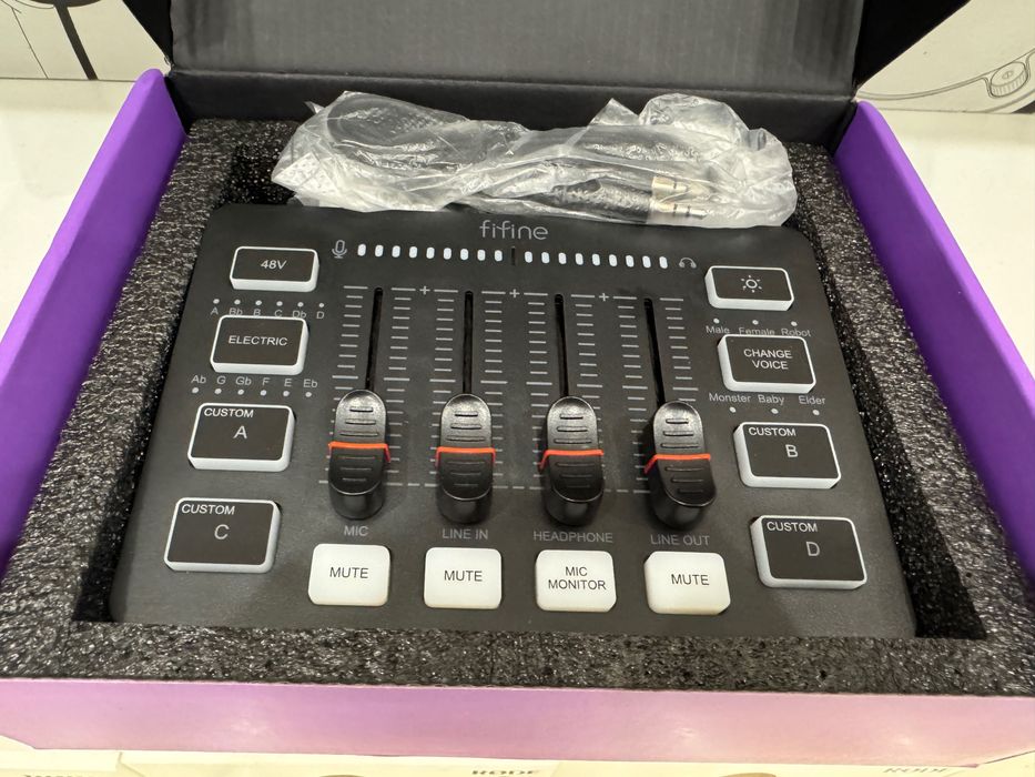Ігровий аудіо мікшер Fifine Ampligame SC3 XLR студійний звукова карта
